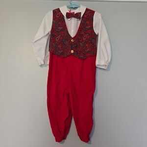 Alexis Red and White Paisley Set